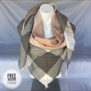 Women's Winter Plaid Soft Scarf Cashmere Blend
